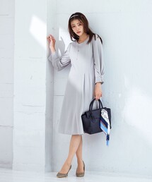 【GOLD LABEL・洗える】アシメプリーツポンチワンピース