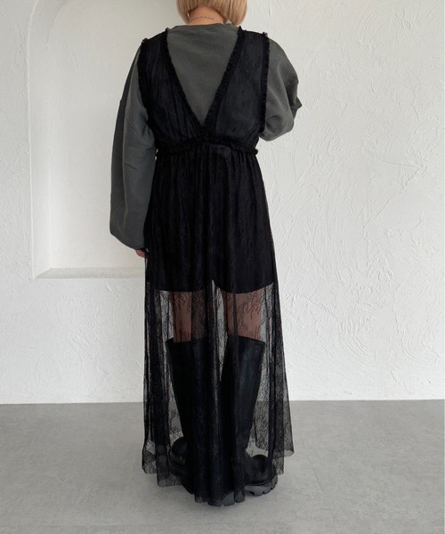 apres jour mignon（アプレジュールミニョン）の「アソートチュール/レースワンピース【ZOZOTOWN限定アイテム】（ワンピース・レディース・アイボリー/ブラック/チャコールグレー/グレー/ブラック系その他/ブラック系その他2・フリー/X-LARGE）」の12枚目の写真