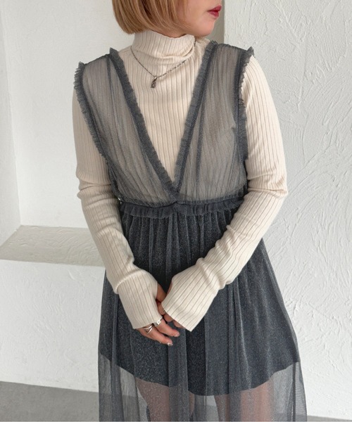 apres jour mignon（アプレジュールミニョン）の「アソートチュール/レースワンピース【ZOZOTOWN限定アイテム】（ワンピース・レディース・アイボリー/ブラック/チャコールグレー/グレー/ブラック系その他/ブラック系その他2・フリー/X-LARGE）」の8枚目の写真