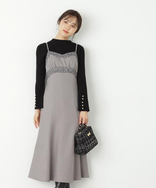 美品✨ビーシービージー エンブロイダリーロングドレス キャミワンピース PROPORTION BODY DRESSING（プロポーションボディドレッシング