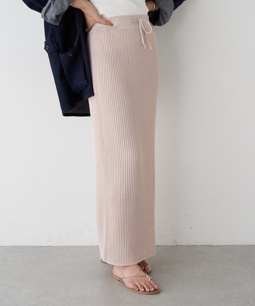 SHENERY（シーナリー）の「ワッフル編みタイトニットスカート（スカート・レディース・ブラック/ホワイト系その他/ブルー・FREE）」の13枚目の写真