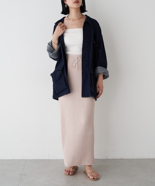 SHENERY（シーナリー）の「ワッフル編みタイトニットスカート（スカート・レディース・ブラック/ホワイト系その他/ブルー・FREE）」の16枚目の写真