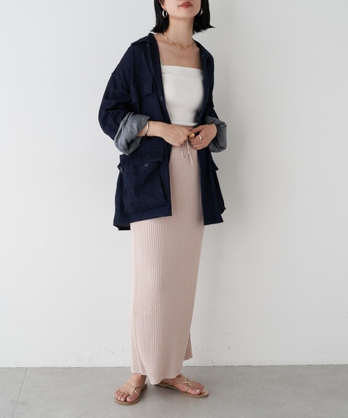 SHENERY（シーナリー）の「ワッフル編みタイトニットスカート（スカート・レディース・ブラック/ホワイト系その他/ブルー・FREE）」の17枚目の写真