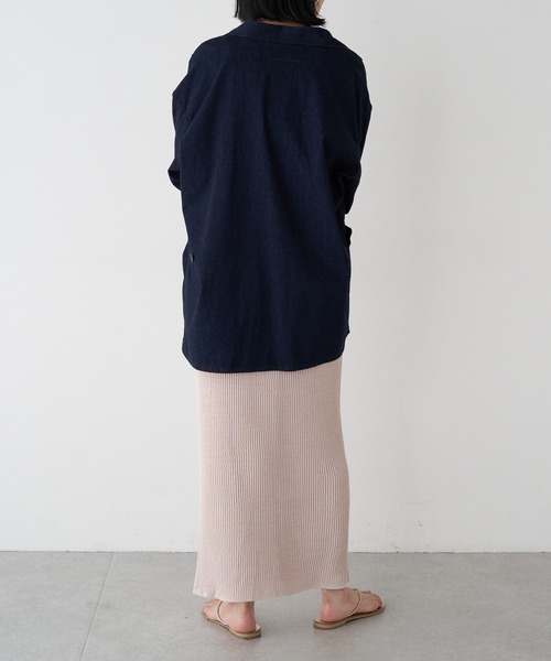 SHENERY（シーナリー）の「ワッフル編みタイトニットスカート（スカート・レディース・ブラック/ホワイト系その他/ブルー・FREE）」の20枚目の写真