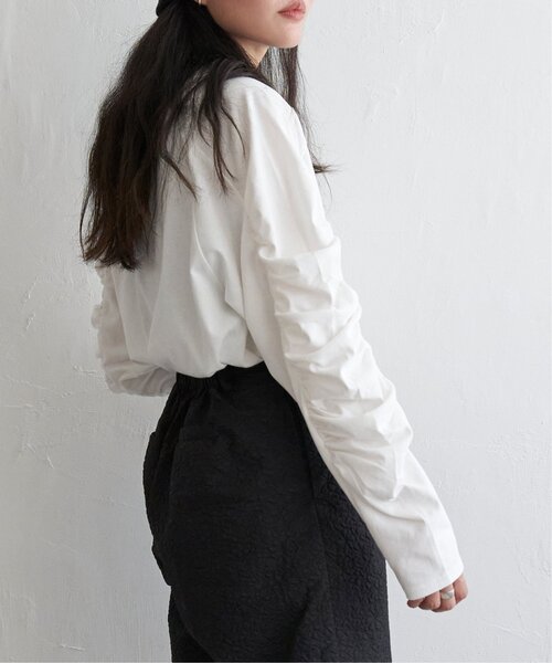 VENCEEXCHANGE（ヴァンスエクスチェンジ）の「天竺袖ギャザーラグランT（Tシャツ/カットソー・レディース・ブルー/グレー/ブラック/オフホワイト・FREE）」の2枚目の写真