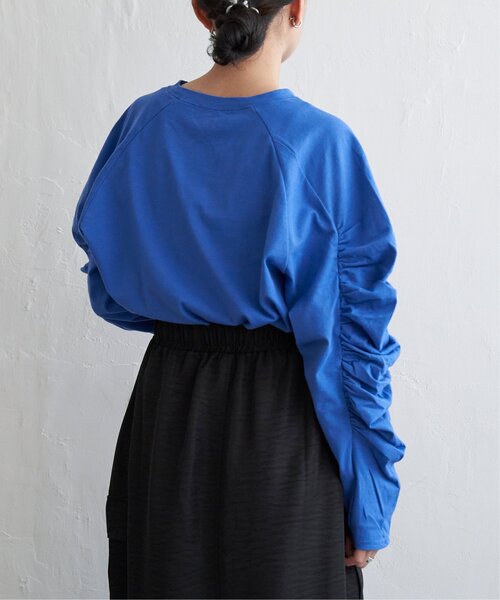 VENCEEXCHANGE（ヴァンスエクスチェンジ）の「天竺袖ギャザーラグランT（Tシャツ/カットソー・レディース・ブルー/グレー/ブラック/オフホワイト・FREE）」の7枚目の写真