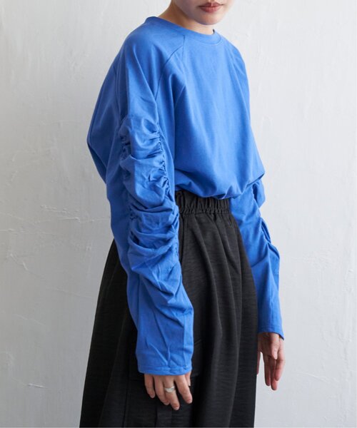 VENCEEXCHANGE（ヴァンスエクスチェンジ）の「天竺袖ギャザーラグランT（Tシャツ/カットソー・レディース・ブルー/グレー/ブラック/オフホワイト・FREE）」の8枚目の写真