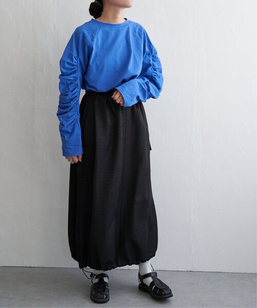 VENCEEXCHANGE（ヴァンスエクスチェンジ）の「天竺袖ギャザーラグランT（Tシャツ/カットソー・レディース・ブルー/グレー/ブラック/オフホワイト・FREE）」の9枚目の写真