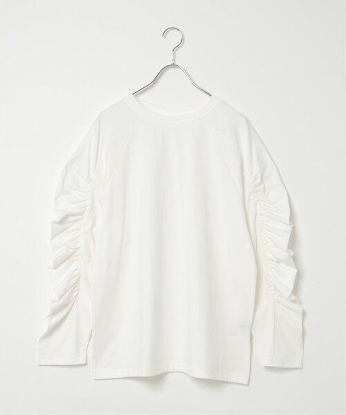 VENCEEXCHANGE（ヴァンスエクスチェンジ）の「天竺袖ギャザーラグランT（Tシャツ/カットソー・レディース・ブルー/グレー/ブラック/オフホワイト・FREE）」の16枚目の写真