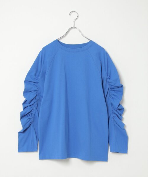 VENCEEXCHANGE（ヴァンスエクスチェンジ）の「天竺袖ギャザーラグランT（Tシャツ/カットソー・レディース・ブルー/グレー/ブラック/オフホワイト・FREE）」の18枚目の写真