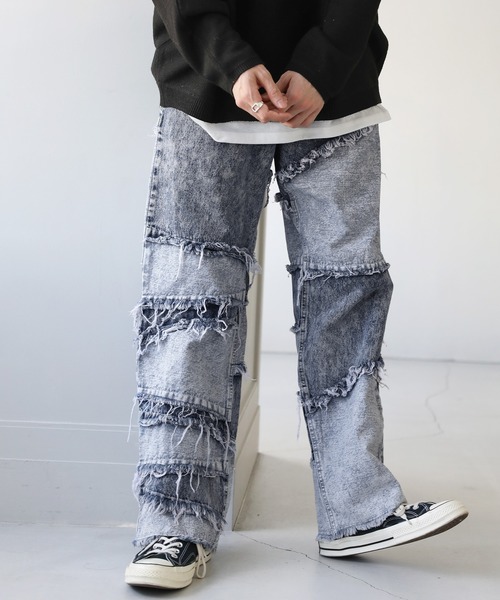 ASTRONOMY(アストロノミー)の「Buyer's Select/10ozデニム フリンジ切替パンツ(デニムパンツ・メンズ・ブラック系/ブラック系2/ネイビー系/ブラック系3/ネイビー系2・L/M)」の5枚目の写真