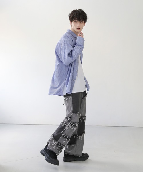 ASTRONOMY(アストロノミー)の「Buyer's Select/10ozデニム フリンジ切替パンツ(デニムパンツ・メンズ・ブラック系/ブラック系2/ネイビー系/ブラック系3/ネイビー系2・L/M)」の18枚目の写真