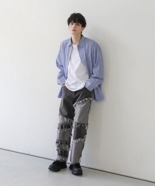 ASTRONOMY(アストロノミー)の「Buyer's Select/10ozデニム フリンジ切替パンツ(デニムパンツ・メンズ・ブラック系/ブラック系2/ネイビー系/ブラック系3/ネイビー系2・L/M)」の20枚目の写真