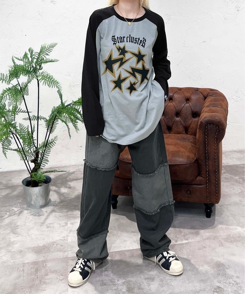 sedacle(セダクル)の「リメイク風 配色切り替えデニム(デニムパンツ・メンズ・インディゴブルー/ブラック・LARGE/MEDIUM)」の13枚目の写真