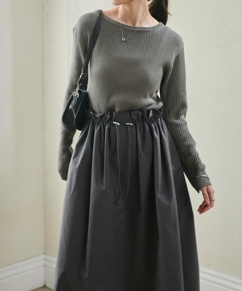 RANAN(ラナン)の「ドロストニットドッキングワンピ(ワンピース・レディース・アイボリー/ブラック/グレー・L/LL/M)」の3枚目の写真