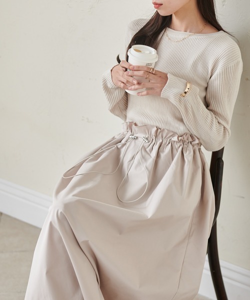 RANAN(ラナン)の「ドロストニットドッキングワンピ(ワンピース・レディース・アイボリー/ブラック/グレー・L/LL/M)」の10枚目の写真