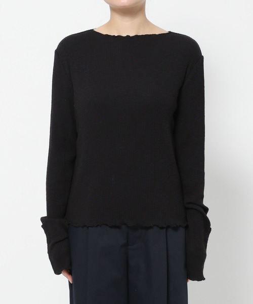 LOWRYS FARM（ローリーズファーム）の「ソデボタンメロークルーＬＳ  970296（Tシャツ/カットソー・レディース・ブラウン/ブラック/アイボリー・FREE）」の3枚目の写真