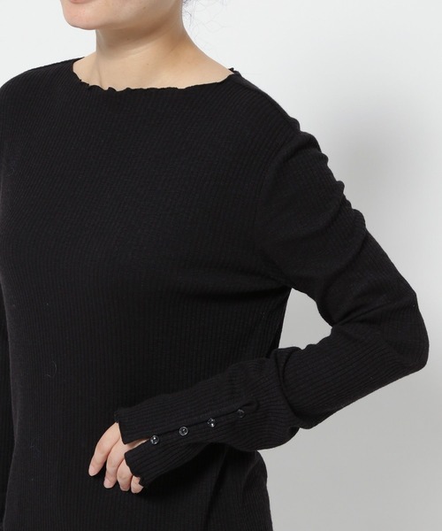 LOWRYS FARM（ローリーズファーム）の「ソデボタンメロークルーＬＳ  970296（Tシャツ/カットソー・レディース・ブラウン/ブラック/アイボリー・FREE）」の10枚目の写真