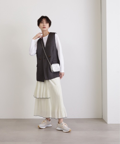 N.（N. Natural Beauty Basic）（エヌエヌナチュラルビューティーベーシック）の「◆ノーカラージレ（ベスト・レディース・グレー/ブラウン・MEDIUM）」の17枚目の写真
