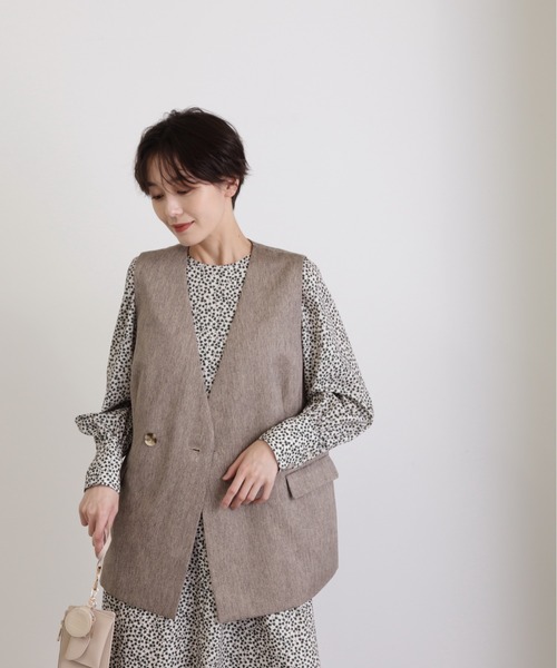 N.（N. Natural Beauty Basic）（エヌエヌナチュラルビューティーベーシック）の「◆ノーカラージレ（ベスト・レディース・グレー/ブラウン・MEDIUM）」の18枚目の写真