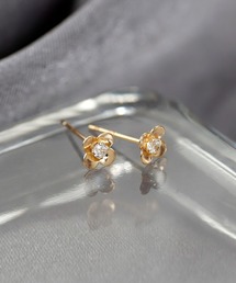 ANEMONE | ジルコニアフラワーピアス[K10](ピアス（両耳用）)