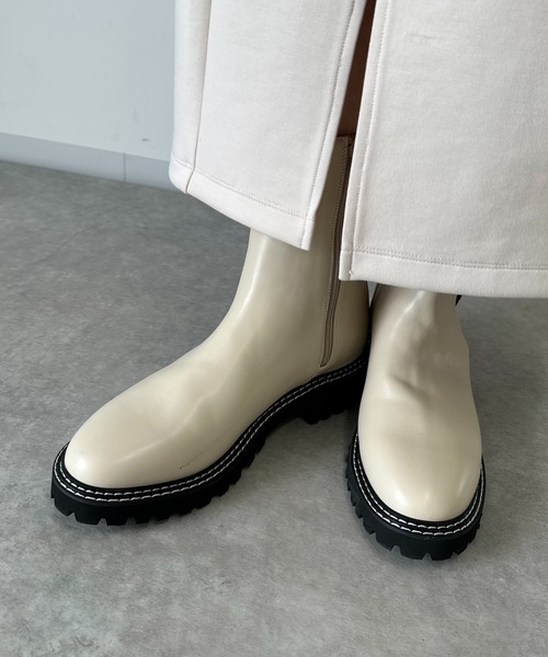 un dix cors（アンディコール）の「EVOL/タンクソールサイドゴアブーツ（ブーツ・レディース・アイボリー/ブラック・M/L/S）」の14枚目の写真