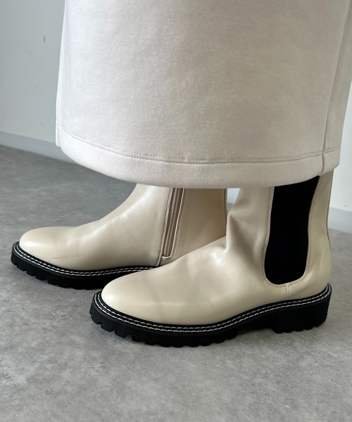 un dix cors（アンディコール）の「EVOL/タンクソールサイドゴアブーツ（ブーツ・レディース・アイボリー/ブラック・M/L/S）」の15枚目の写真