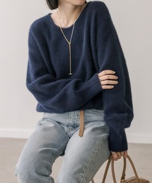 RIVE DROITE | ヘアリーヤーンUネックニット(ニット/セーター)