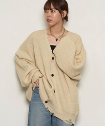 PUBLUX | PUBLUX/パブリュクス スーパービッグダメージニットカーディガン(限定展開)(カーディガン/ボレロ)