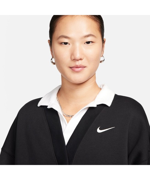 NIKE（ナイキ）の「NIKE/ナイキ WS NSW フリースL/S カーディガン（カーディガン/ボレロ・レディース・オフホワイト/ブラック・XL/L/M/S）」の5枚目の写真