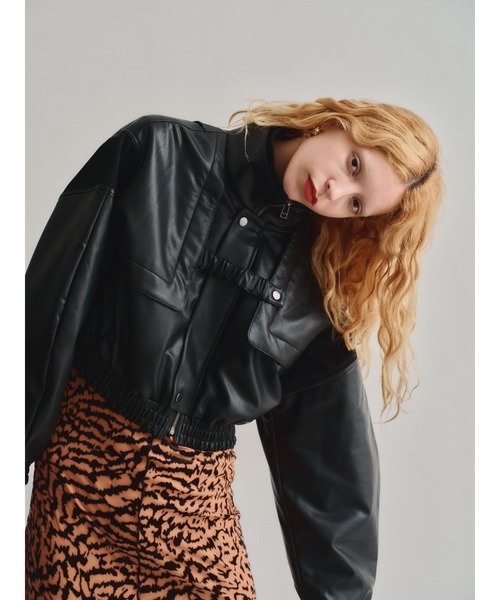 led.tokyo(レッドトウキョウ)の「【led.tokyo】FAKE LETHER BLOUSON(ブルゾン・レディース・ブラック/ブルー・FREE)」の8枚目の写真