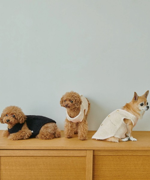 ROPE' PICNIC(ロペピクニック)の「【DOG】リンクコーデ/ループ編みゴールドボタンニットベスト(ペットウェア・レディース・キナリ/ブラック・L/M/M size/S)」の20枚目の写真