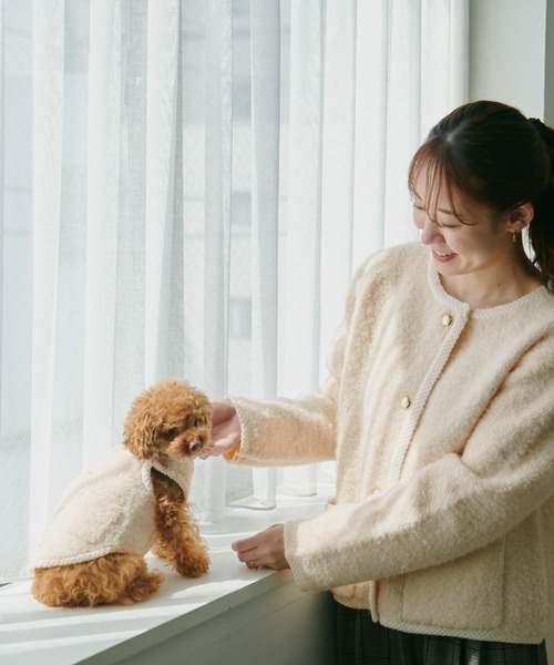 ROPE' PICNIC(ロペピクニック)の「【DOG】リンクコーデ/ループ編みゴールドボタンニットベスト(ペットウェア・レディース・キナリ/ブラック・L/M/M size/S)」の21枚目の写真