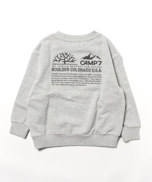 CAMP7（キャンプセブン）の「【CAMP7】バックモチーフロゴスウェット（スウェット・キッズ・グレー/ブラック・160/130/140/120/110/150）」の3枚目の写真
