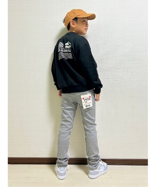 CAMP7（キャンプセブン）の「【CAMP7】バックモチーフロゴスウェット（スウェット・キッズ・グレー/ブラック・160/130/140/120/110/150）」の5枚目の写真