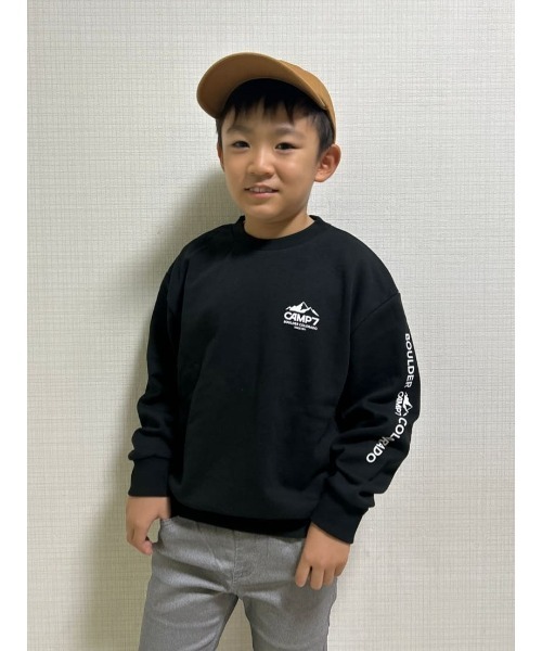 CAMP7（キャンプセブン）の「【CAMP7】バックモチーフロゴスウェット（スウェット・キッズ・グレー/ブラック・160/130/140/120/110/150）」の8枚目の写真