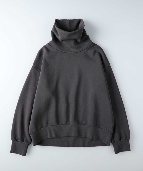 BACK NUMBER(バックナンバー)の「【BACK NUMBER】【エアリースウェット】製品染めタートルネックスウェット(スウェット・レディース・ダークグレー/キナリ・L/M)」の9枚目の写真