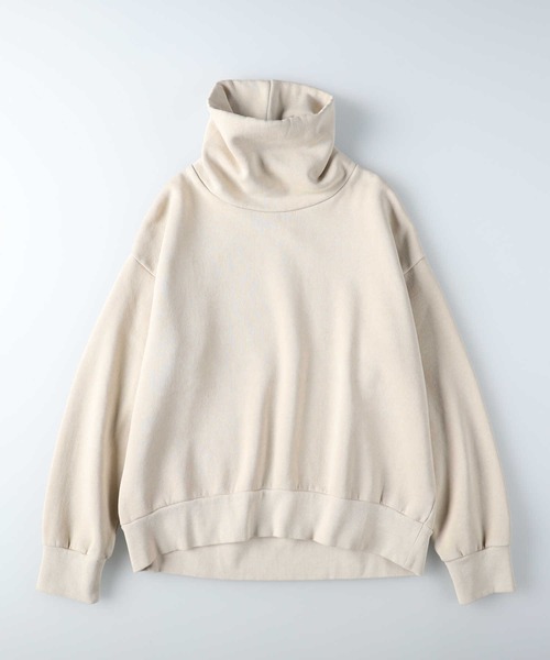 BACK NUMBER(バックナンバー)の「【BACK NUMBER】【エアリースウェット】製品染めタートルネックスウェット(スウェット・レディース・ダークグレー/キナリ・L/M)」の8枚目の写真