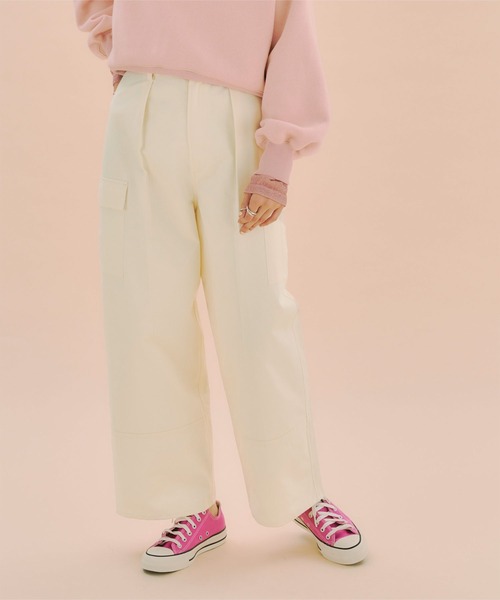 titivate(ティティベイト)の「タックカーゴパンツ(カーゴパンツ・レディース・ピンク/アイボリー/ベージュ・PS(XS-S)/S/M/L)」の7枚目の写真