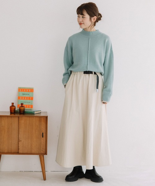 POU DOU DOU（プードゥドゥ）の「プラバックルベルトフレアヘムスカート（スカート・レディース・インディゴブルー/キナリ/イエロー/ブラック・3）」の15枚目の写真