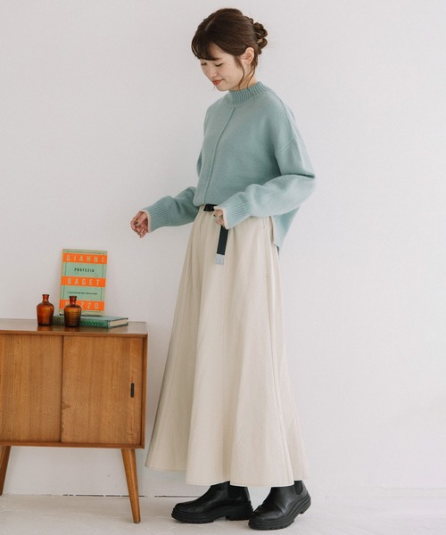 POU DOU DOU（プードゥドゥ）の「プラバックルベルトフレアヘムスカート（スカート・レディース・インディゴブルー/キナリ/イエロー/ブラック・3）」の16枚目の写真