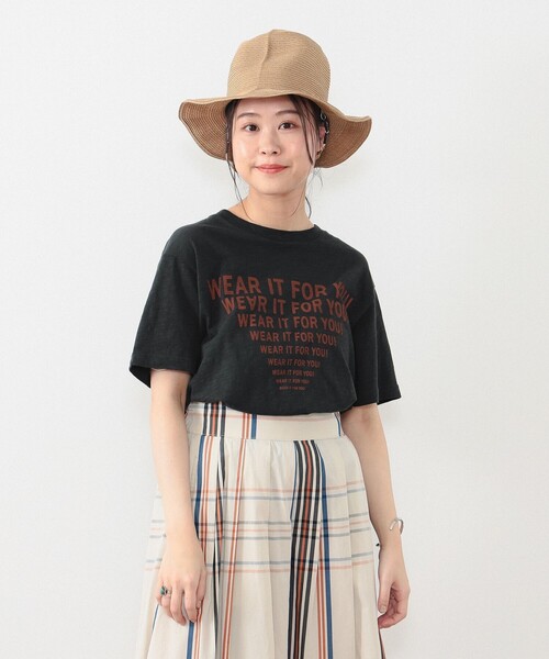 BEAMS BOY（ビームスボーイ）の「ラインロゴ ショートスリーブ Tシャツ（Tシャツ/カットソー・レディース・オフホワイト/ブラック/ピンク・FREE）」の6枚目の写真