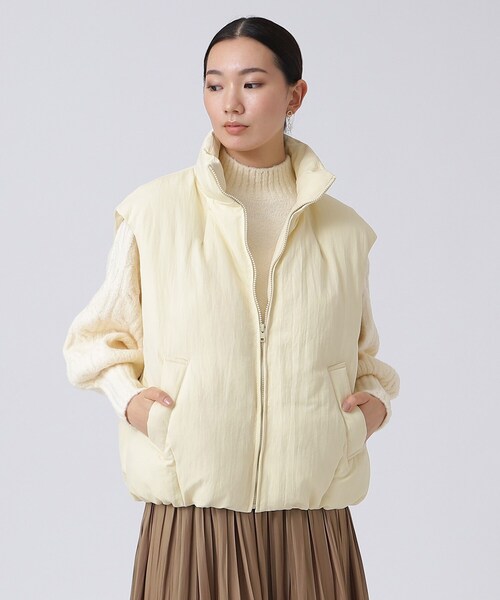 GALLEST(ギャレスト)の「コクーンタフタベスト(その他アウター・レディース・ブラック/ブラウン系/アイボリー・38/34)」の2枚目の写真