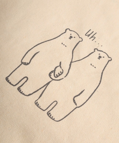 make a ray!(メイク ア レイ!)の「線画イラストデザイン アニマルプリント キャンバス トートバッグ(トートバッグ・レディース・キナリ/オートミール/ナチュラル/クリーム/アイボリー・FREE)」の13枚目の写真