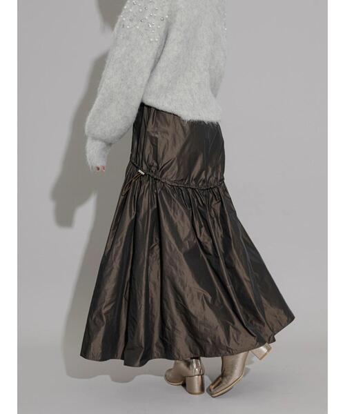 Te chichi CLASSIC（テチチクラシック）の「タフタティアードギャザースカート（スカート・レディース・ブラウン/グリーン・F）」の3枚目の写真