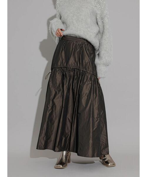 Te chichi CLASSIC（テチチクラシック）の「タフタティアードギャザースカート（スカート・レディース・ブラウン/グリーン・F）」の15枚目の写真