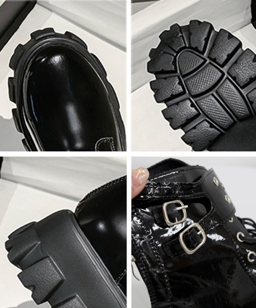 Miniministore(ミニミニストア)の「厚底ショートブーツ 黒ストームブーツ美脚(ブーツ・レディース・ブラック・23.5cm/24.5cm/23.0cm/24.0cm/22.5cm)」の12枚目の写真