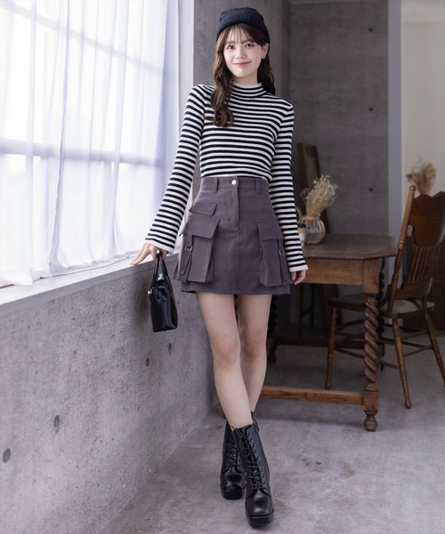 clear(クリア)の「インパン付きコーデュロイカーゴミニスカート(スカート・レディース・チャコールグレー/ブラック/ベージュ・S/M)」の13枚目の写真