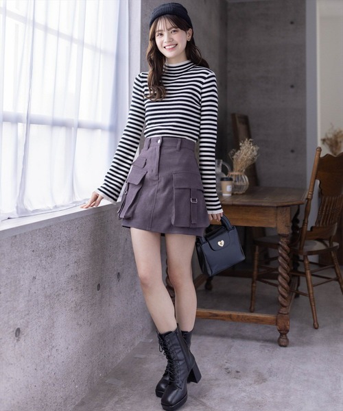 clear(クリア)の「インパン付きコーデュロイカーゴミニスカート(スカート・レディース・チャコールグレー/ブラック/ベージュ・S/M)」の19枚目の写真