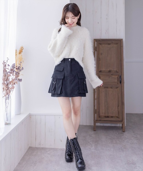 clear(クリア)の「インパン付きコーデュロイカーゴミニスカート(スカート・レディース・チャコールグレー/ブラック/ベージュ・S/M)」の14枚目の写真